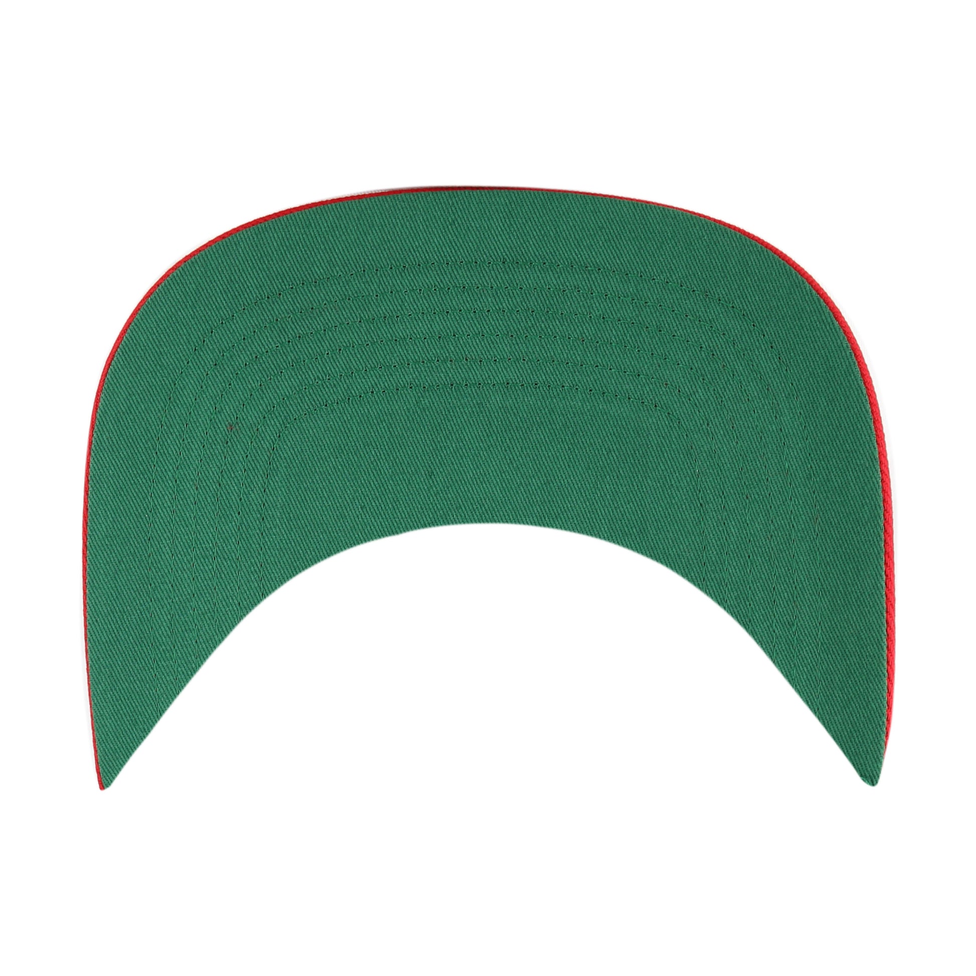 Under: Green underbrim with red trim