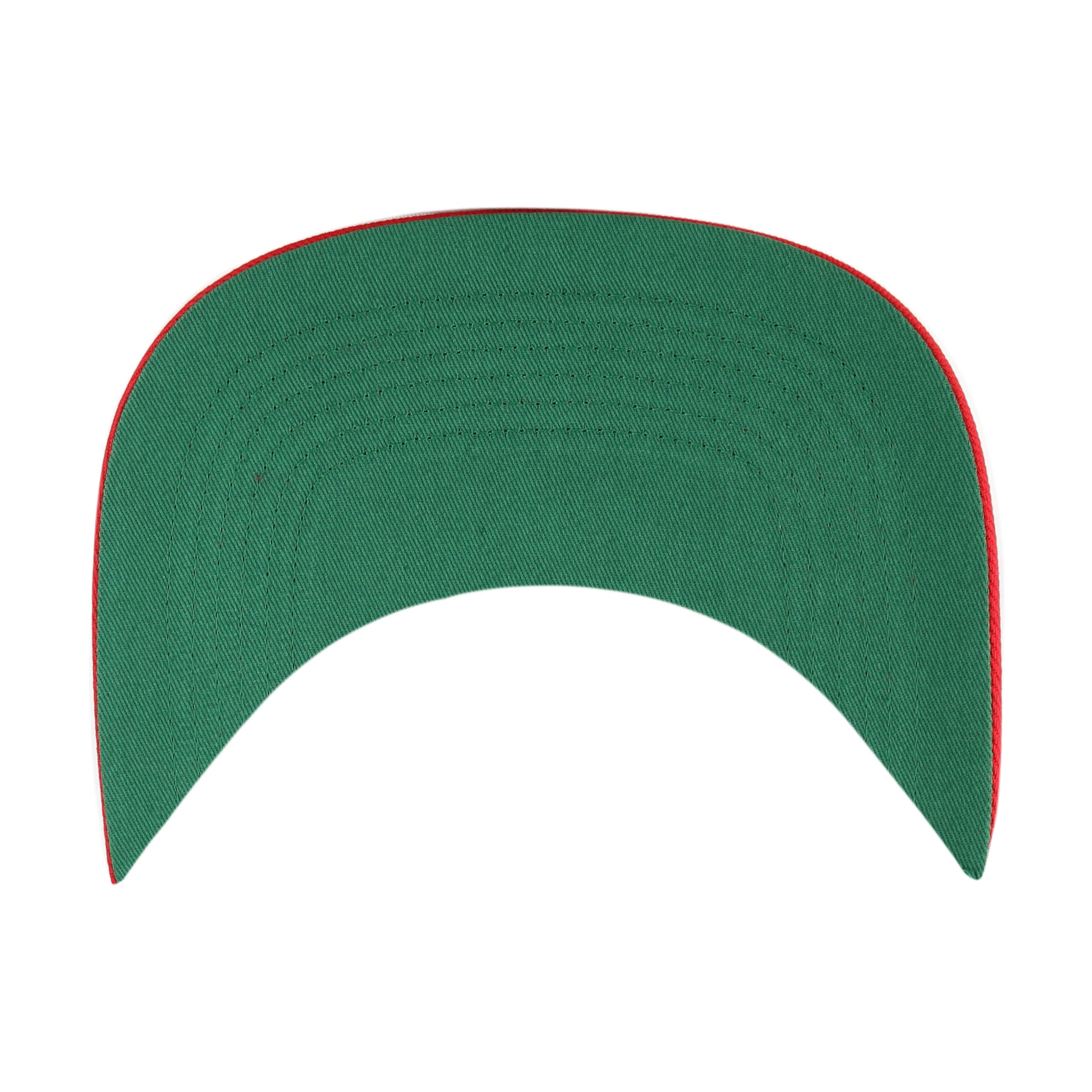 Under: Green underbrim with red trim