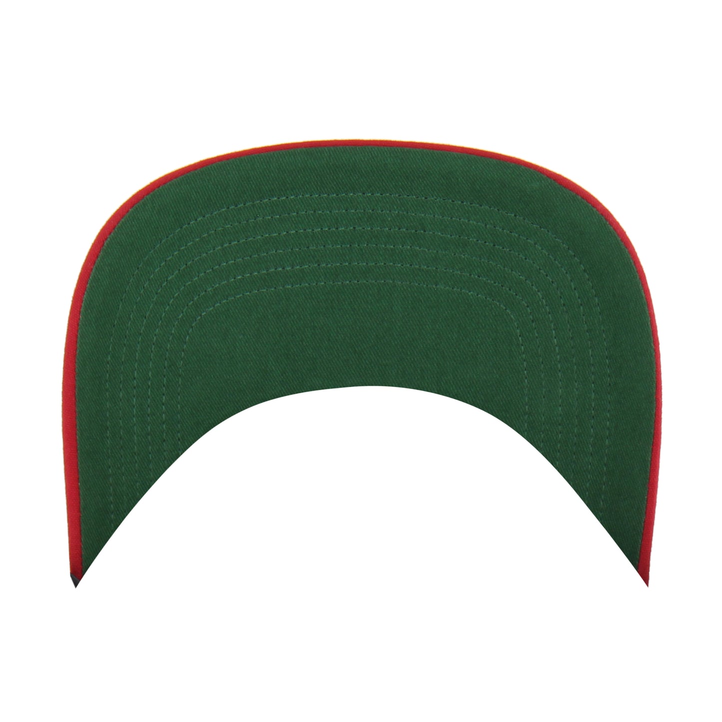 Under: Green underbrim with red trim