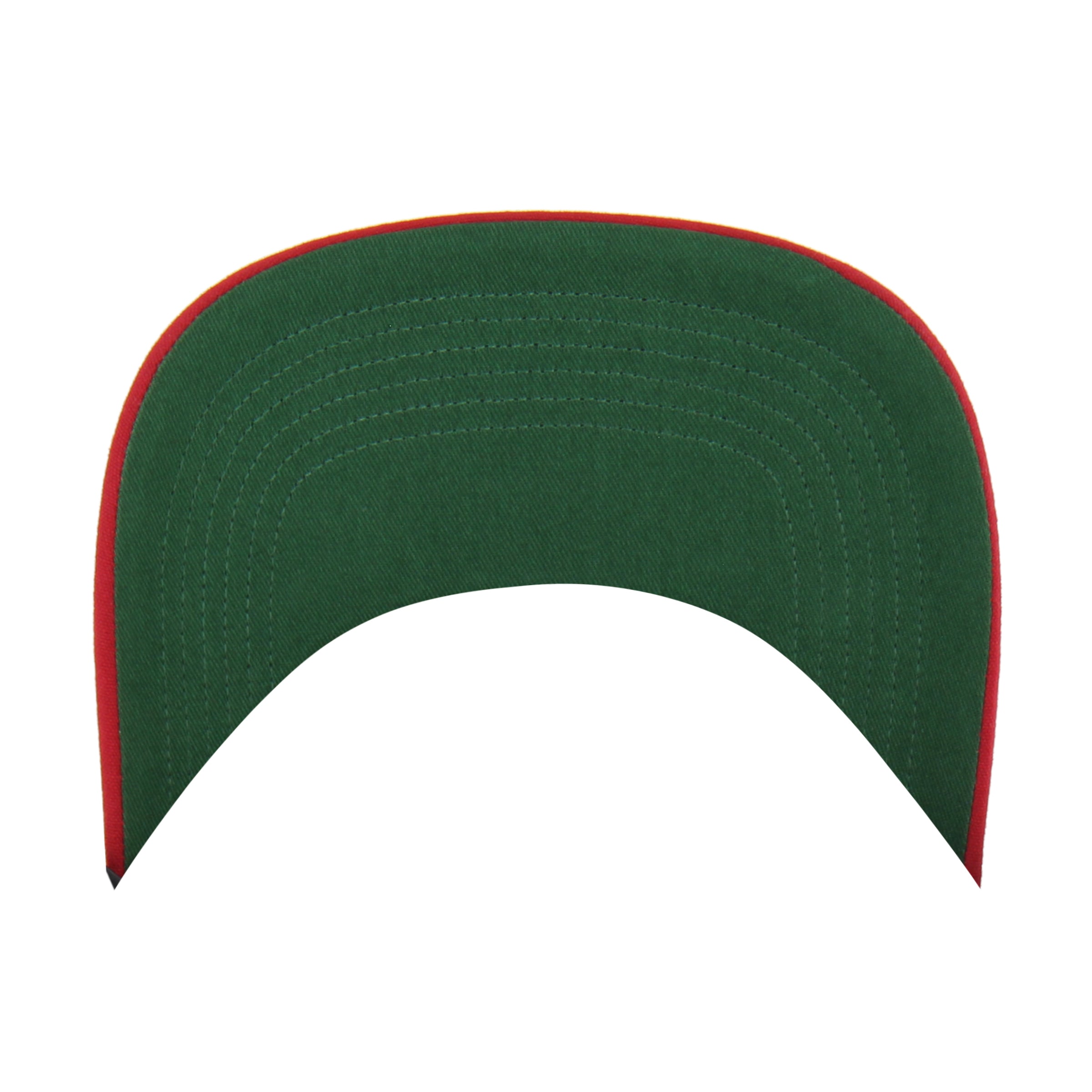 Under: Green underbrim with red trim