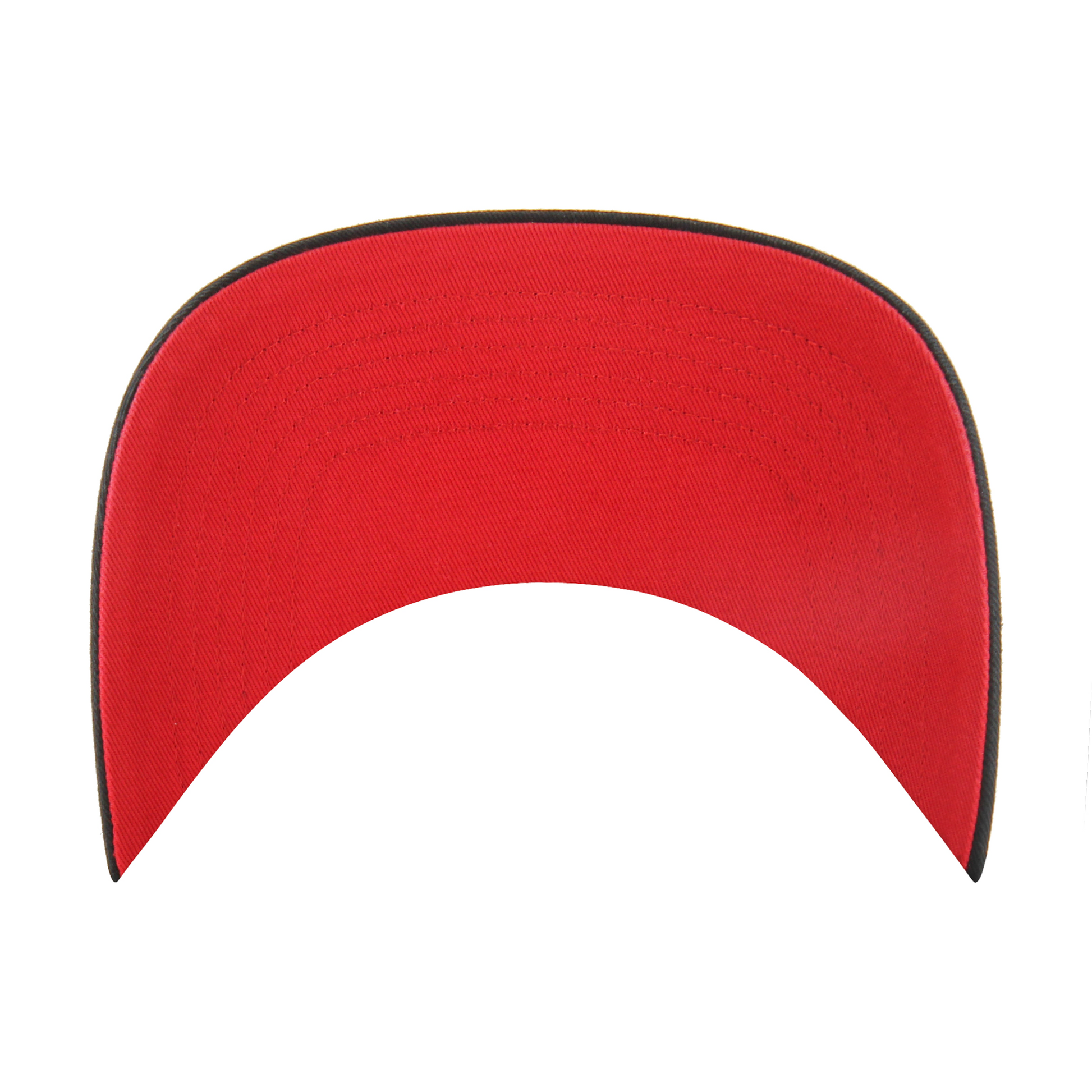 Under: Red underbrim of cap