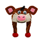 Front: Hat of Stormy's head, face with ears, red dangling tassels