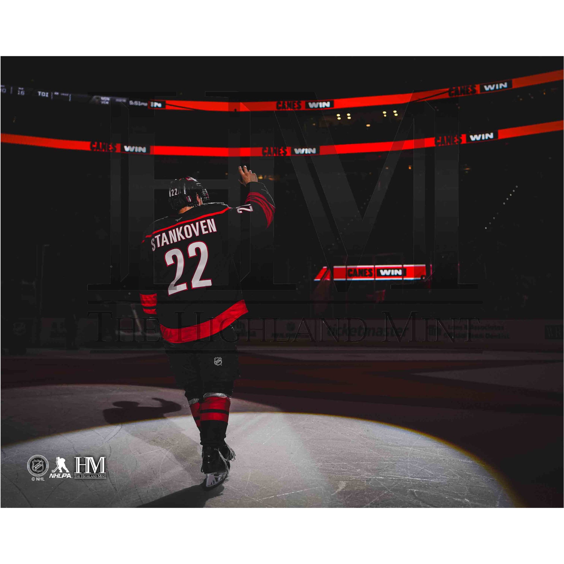 Photo of Logan Stankoven on ice during the 3 Stars of the Game