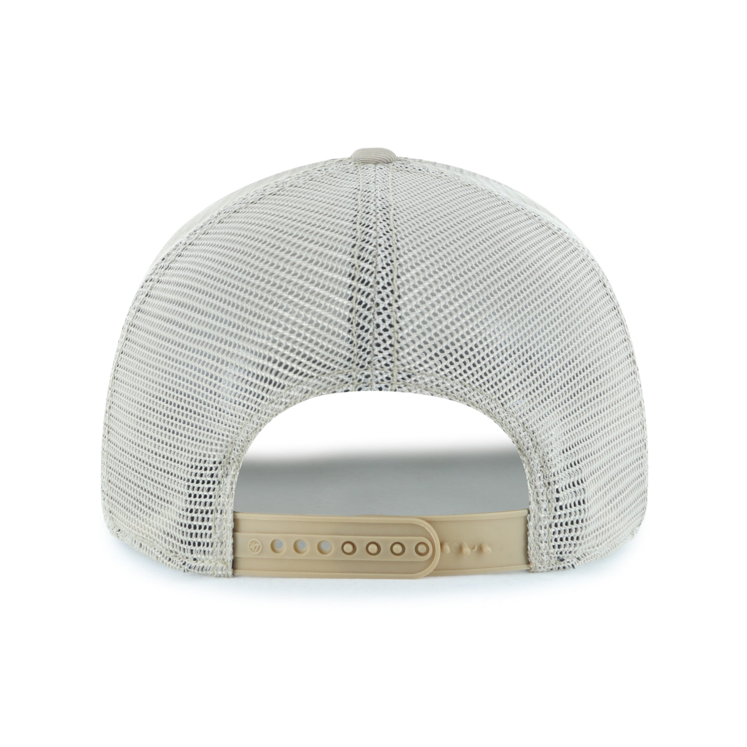Back: White meshback with tan snapback straps