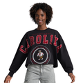 Black cropped longsleeve; "CAROLINA" in red across chests/sleeves, Struttin' Stormy in circular artwork beneath