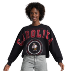 Black cropped longsleeve; "CAROLINA" in red across chests/sleeves, Struttin' Stormy in circular artwork beneath