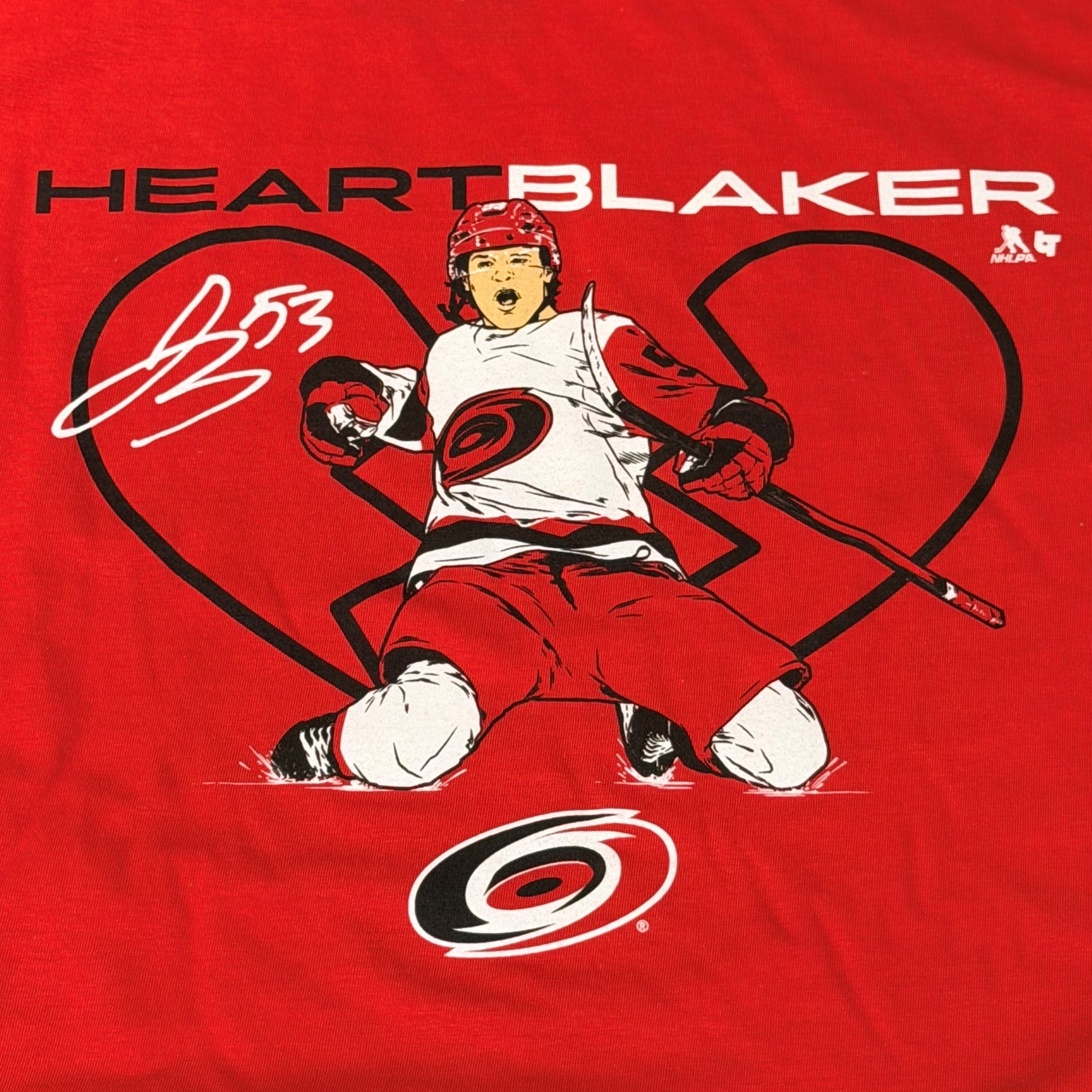 Close-up of the art on the tee