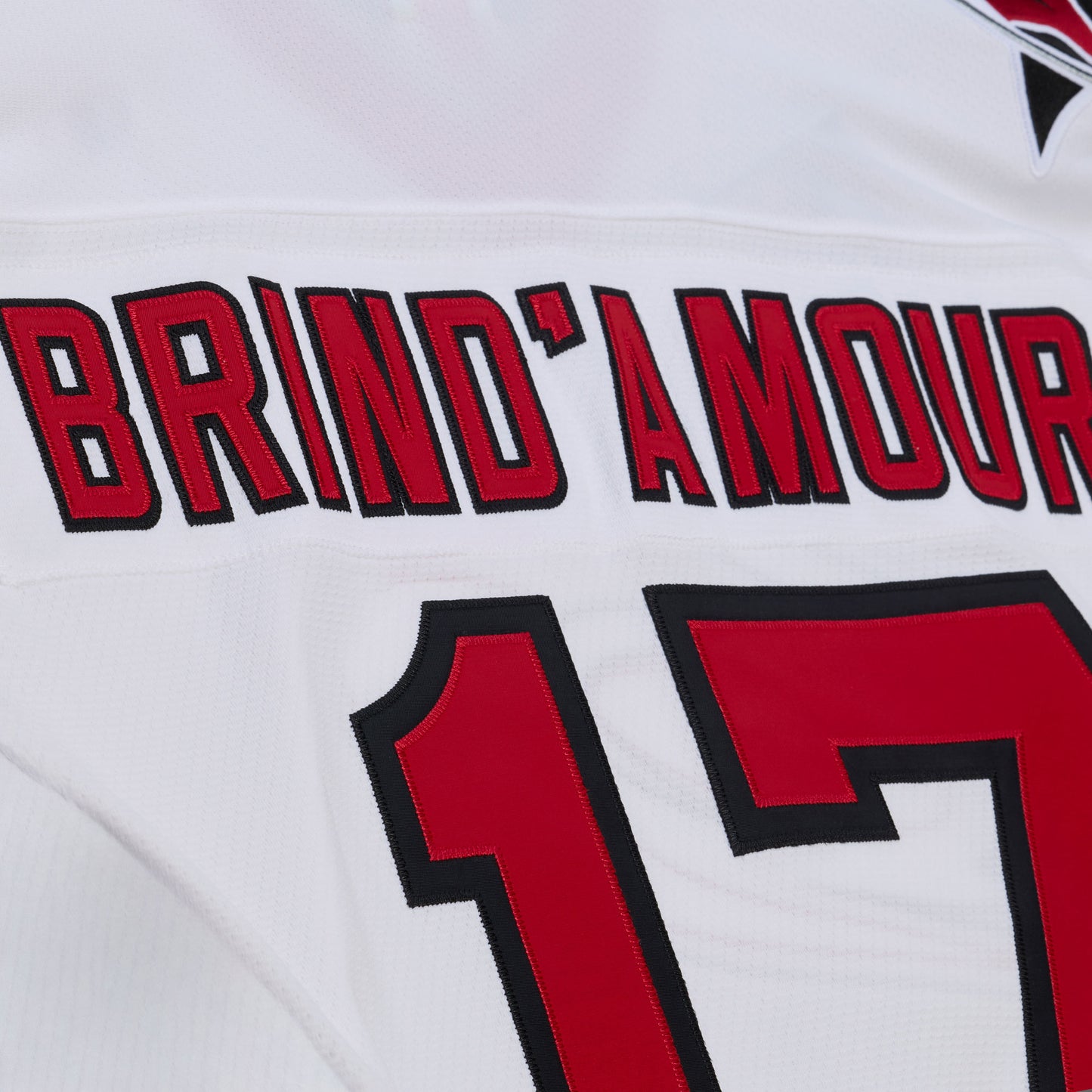 Close up of 'Brind'Amour' and '17' on back