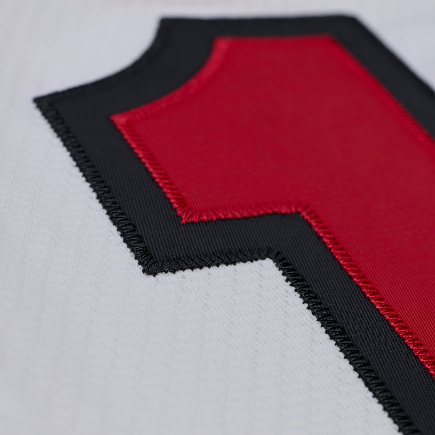 Close up of the '1' on back of the jersey