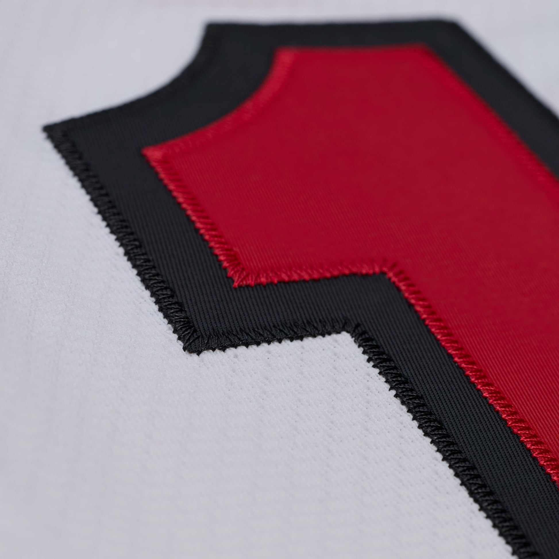 Close up of the '1' on back of the jersey