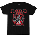 Black tee, "JUNKYARD DAWGS" in red with 3 dogs wearing Hall/Stankoven/Blake jersey numbers as dog tags