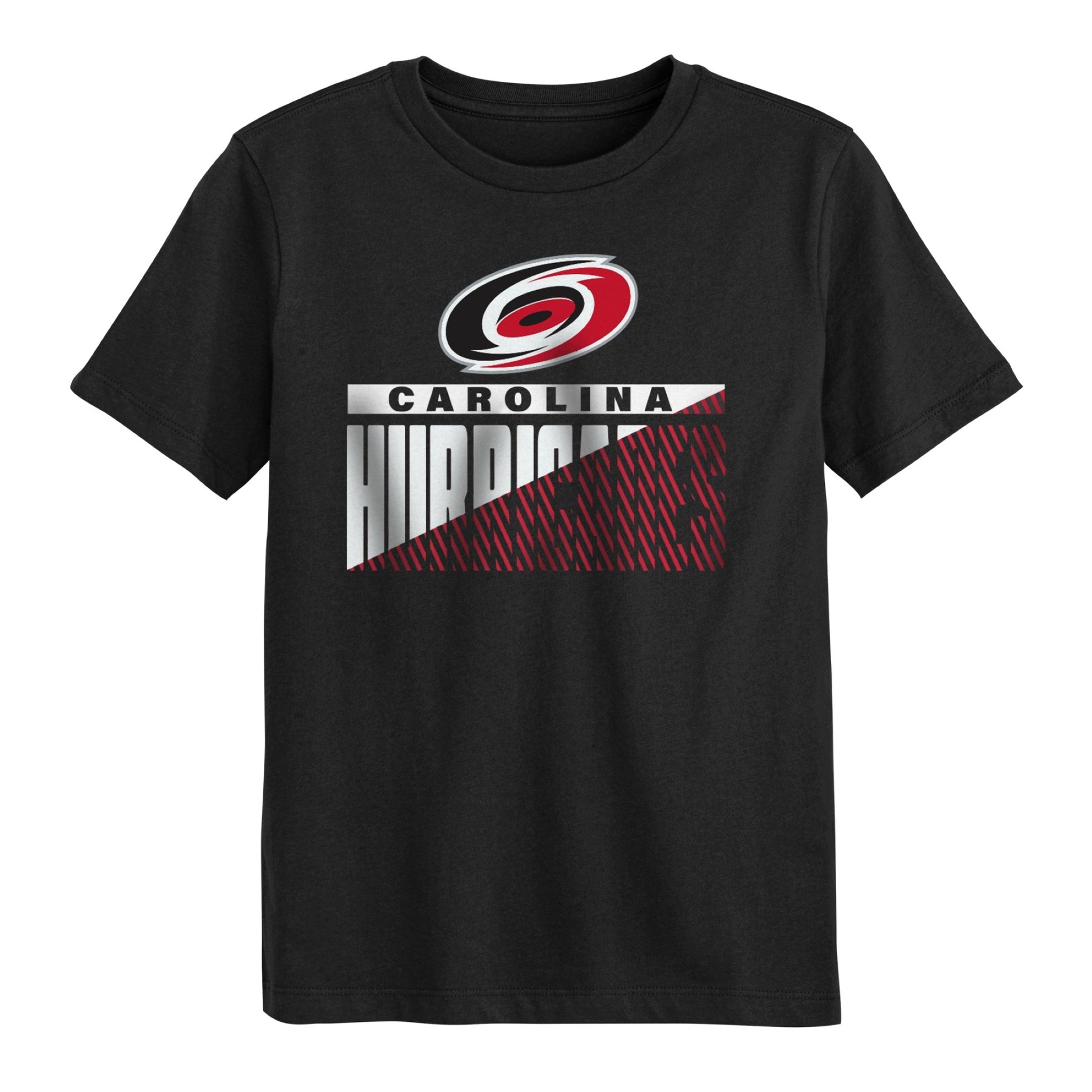 Tee 2: Primary logo, "CAROLINA HURRICANES" beneath in white/red