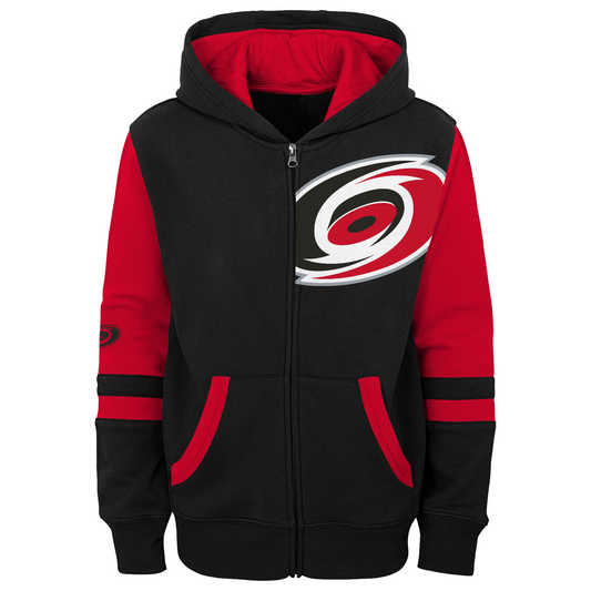 Carolina Hurricanes Youth Ageless Revisited Lace-Up V-Neck Pullover Hoodie  - Black