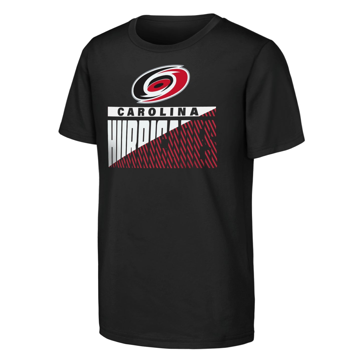 Tee 2: Primary logo, "CAROLINA HURRICANES" beneath in white/red