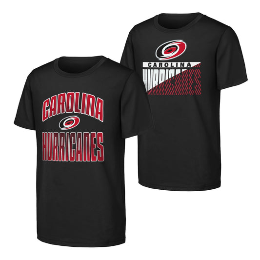Both shirts in the 2-pack: 2 black tees, both say "CAROLINA HURRICANES" with primary logo