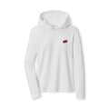 White hoodie, no strings, Tonal logo on left chest