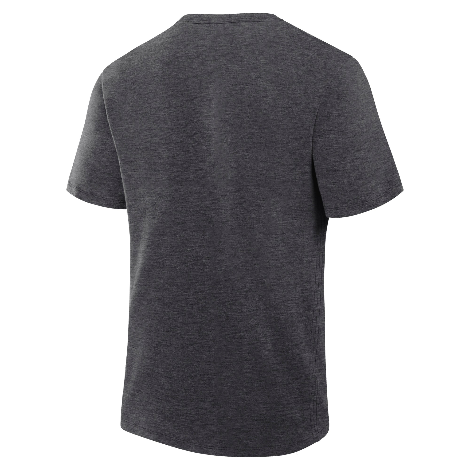 Back: Charcoal grey tee, no design on back