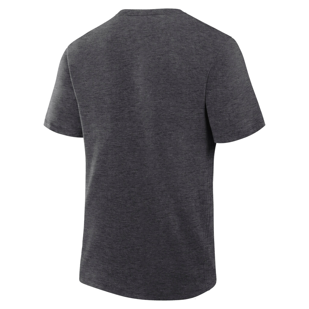 Back: Charcoal grey tee, no design on back