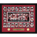 Black-framed photo of Cup Champs photo and collage of each player raising the Cup