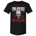Black tee with art of Brandon Bussi, "IN BUSSI WE TRUSSI" in red/black/white around artwork