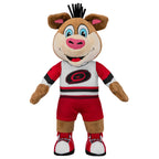 Front: 10" plush Stormy wearing the Hurricanes 25-26 away jersey