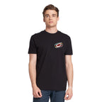 Front: Black tee, Hispanic Heritage Primary Hurricanes logo on left chest