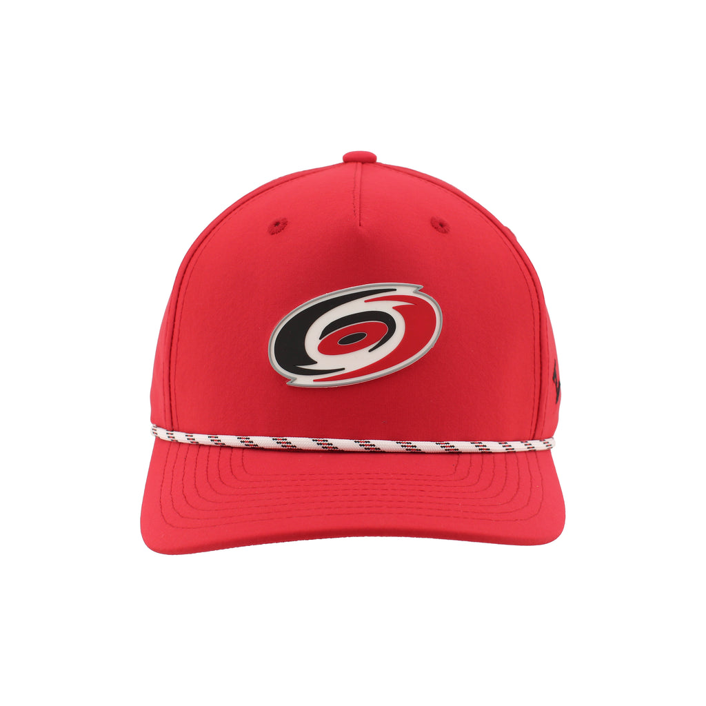 Front: Primary logo on front, white rope with black/red accents on brim