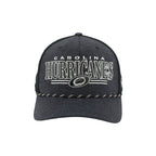 Front: "CAROLINA HURRICANES" in white/gray, Primary logo in black/white/gray with 2 lines aside of logo