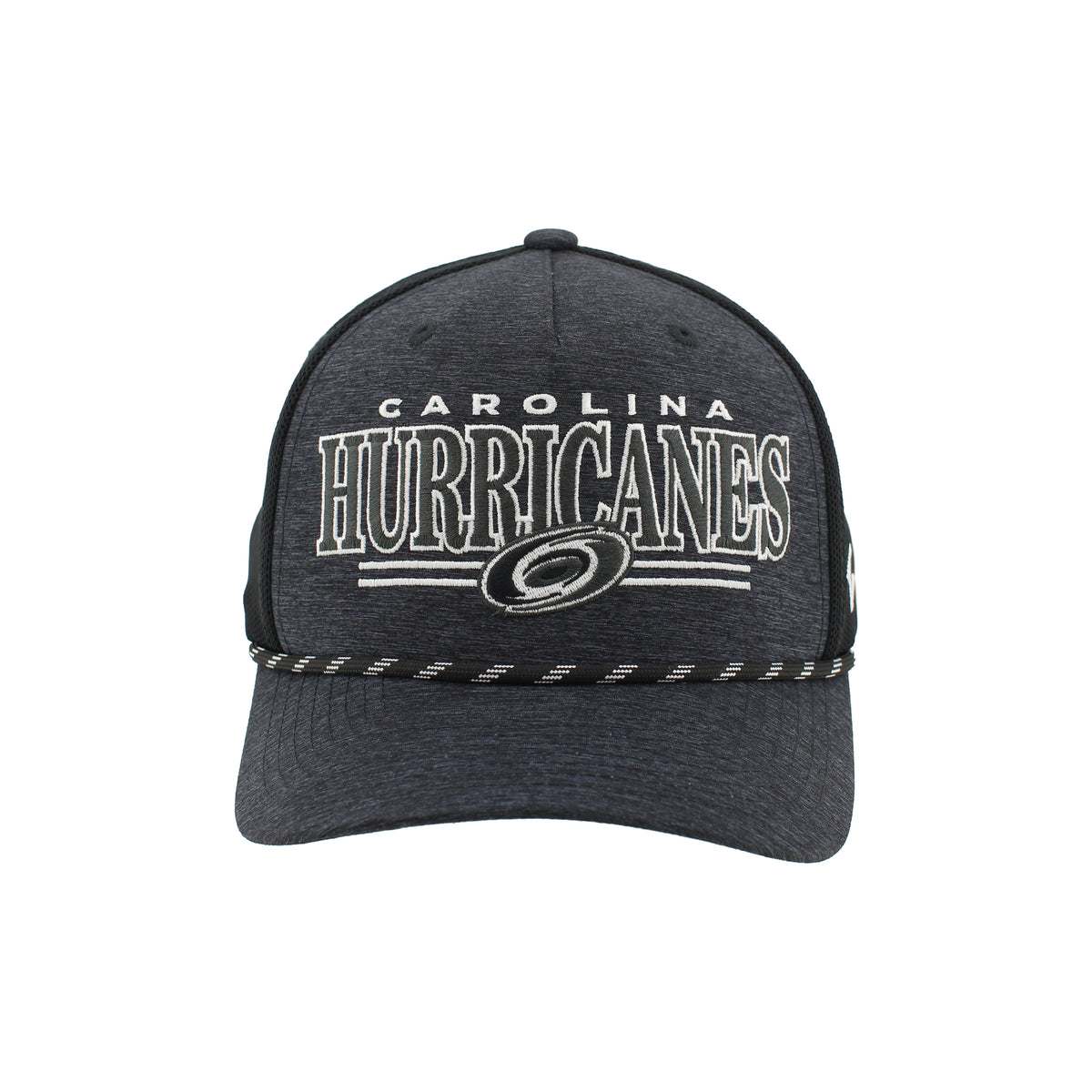 Front: "CAROLINA HURRICANES" in white/gray, Primary logo in black/white/gray with 2 lines aside of logo