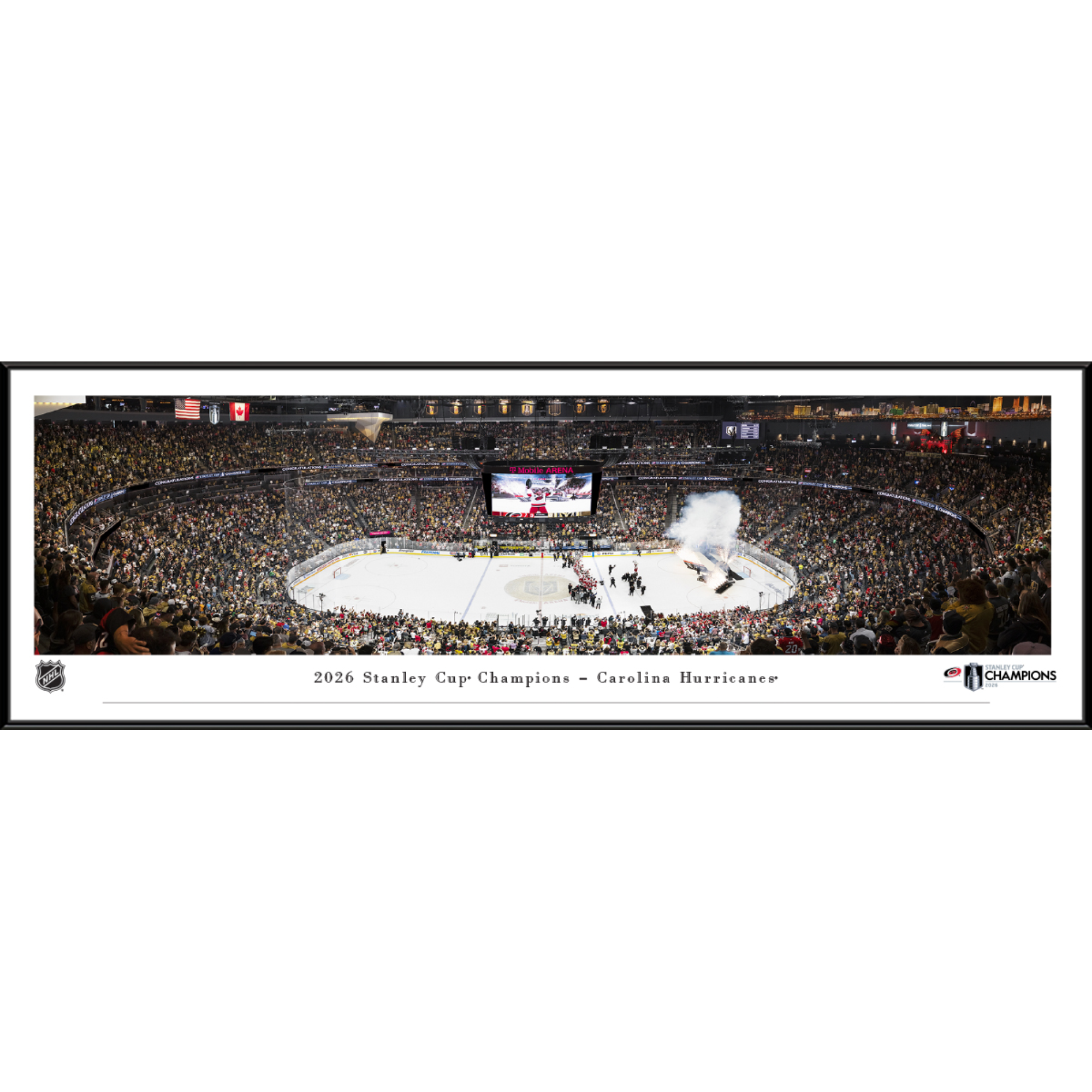 Printed panoramic photo in Standard Frame of 2026 Stanley Cup celebration inside T-Mobile Arena