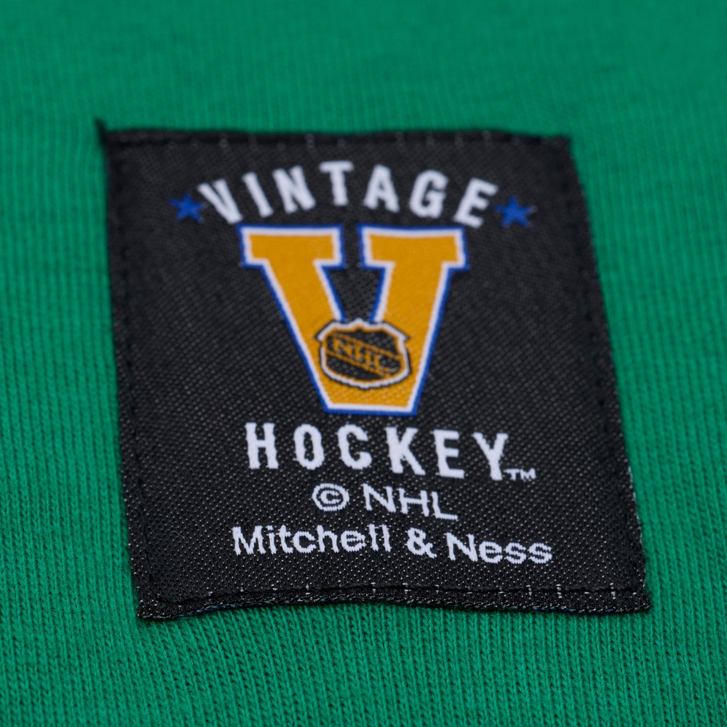 Close up of the Vintage Hockey tag on the jacket