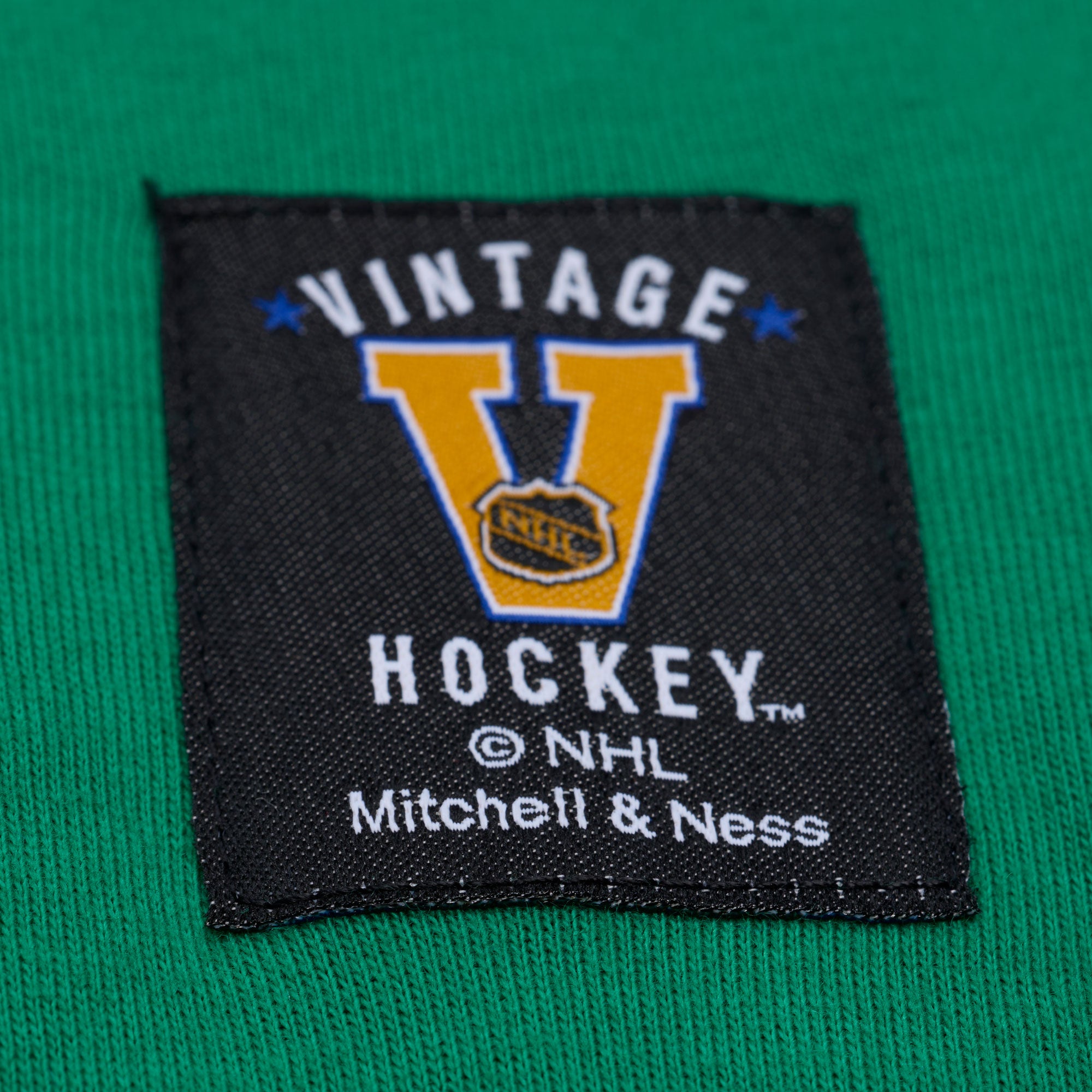 Close up of the Vintage Hockey tag on the jacket