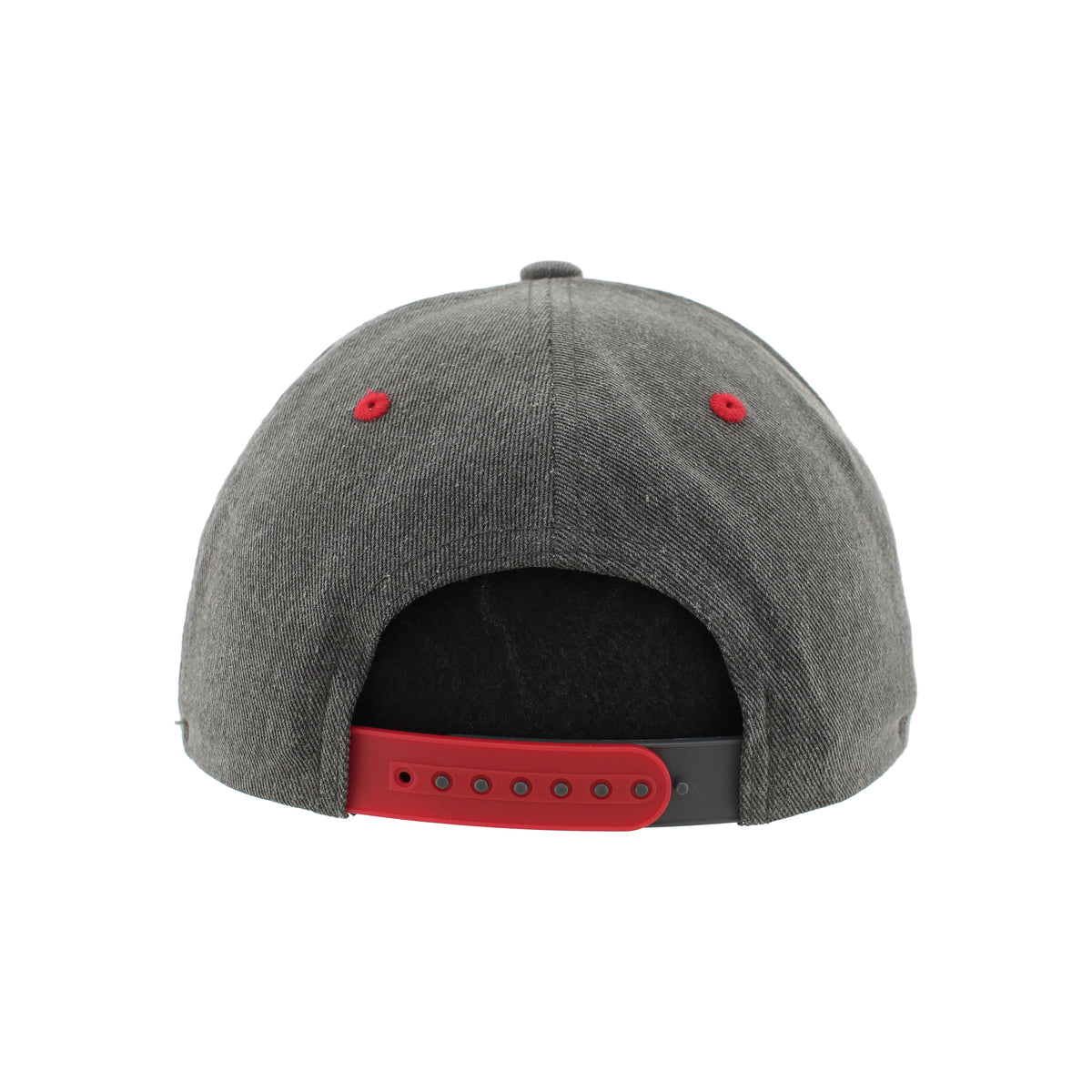 Back: Red/gray snapback straps
