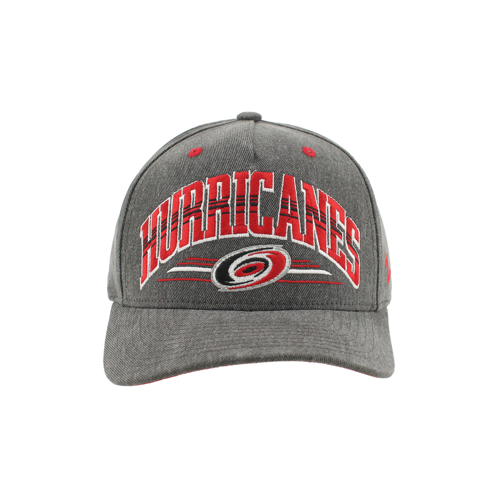 Front: HURRICANES" arched in red/black/white, Primary logo beneath with red/white lines