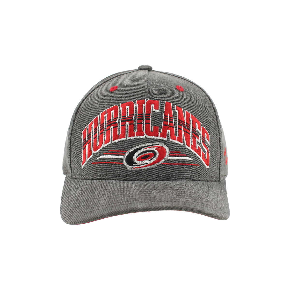 Front: HURRICANES" arched in red/black/white, Primary logo beneath with red/white lines