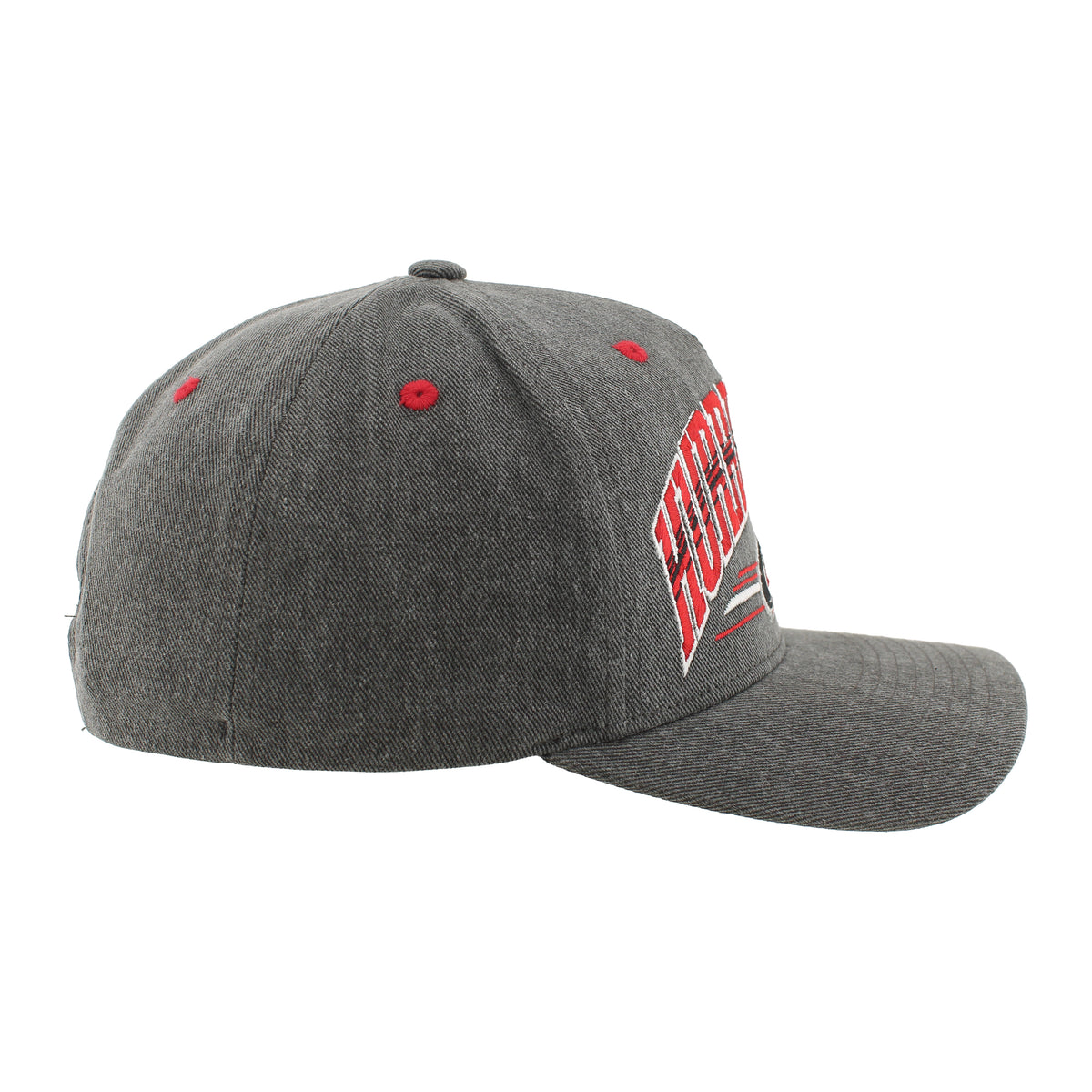Right: Gray crown, red eyelets