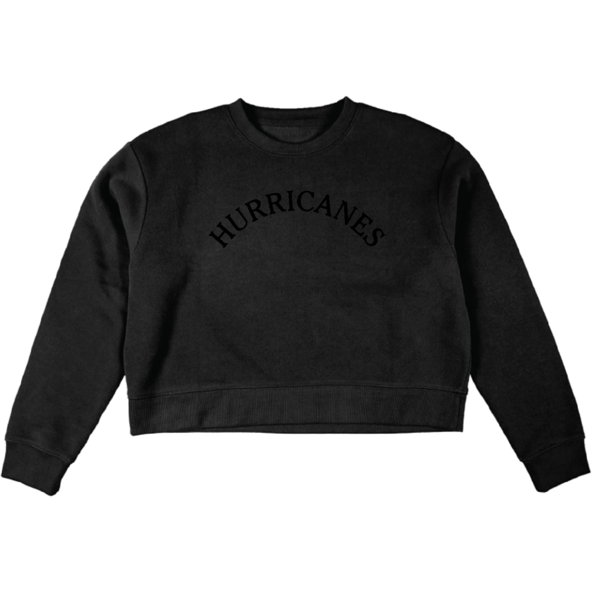 Black sweater, "HURRICANES" arched in black on front