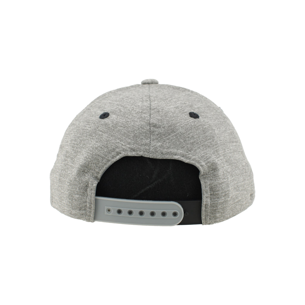 Back: Gray, black snapback straps