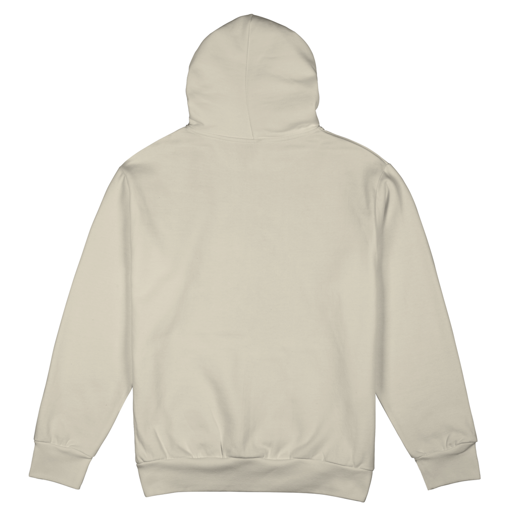 Back: Cream hoodie, no design on back