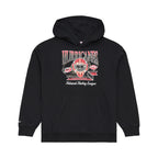 Front: Black hoodie, red/black/white artwork with goalie mask, "HURRICANES" "National Hockey League"