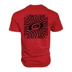 Back: Tonal logo over square gridded background, "CAROLINA HURRICANES" around trim, all in black