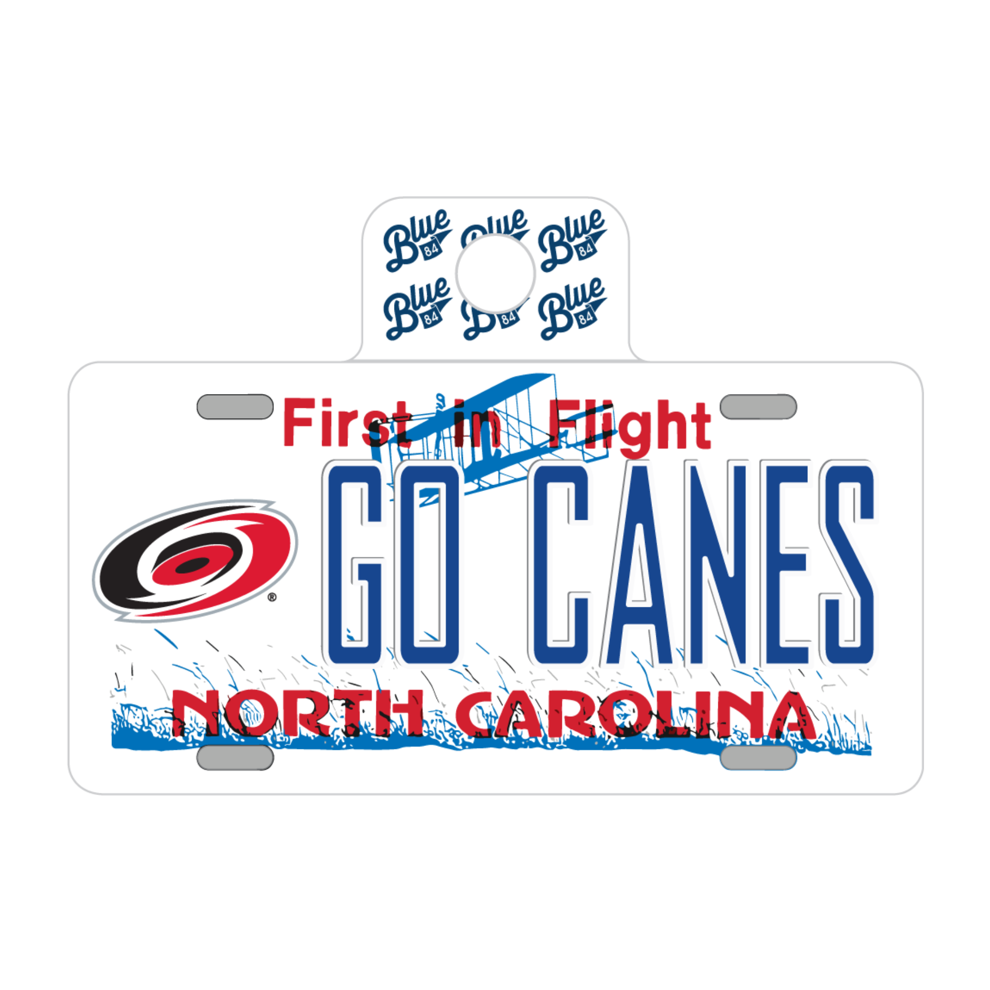 Blue84 Go Canes License Plate Sticker