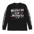 Black longsleeve, "Carolina Hurricanes Bunch Of Jerks ESTD 1997" in white, white wording on sleeves