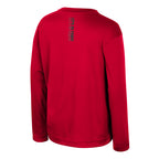 Back: Red longsleeve, "LET'S GO CANES!" in red/black gradient horizontally at neckline
