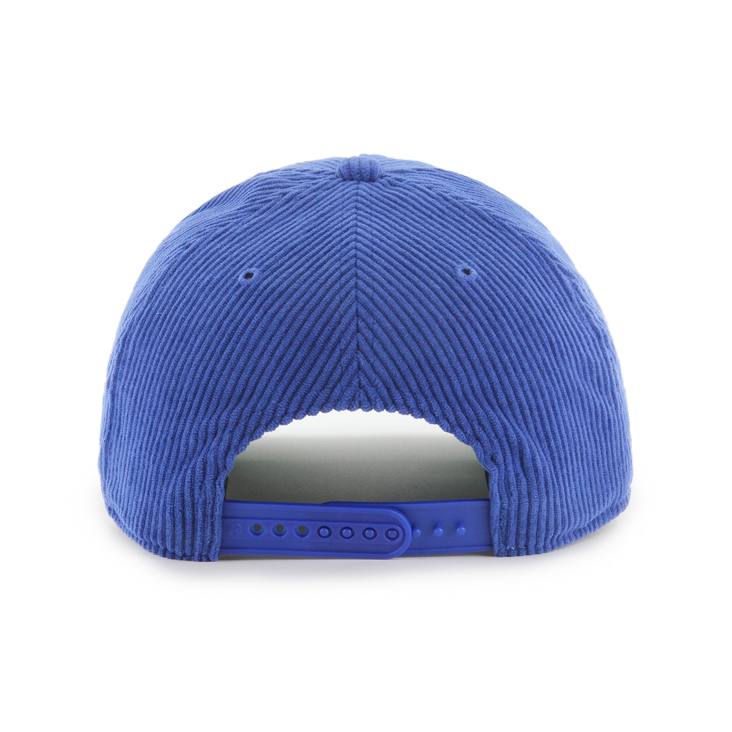 Back: Blue corduroy hat with blue snapback