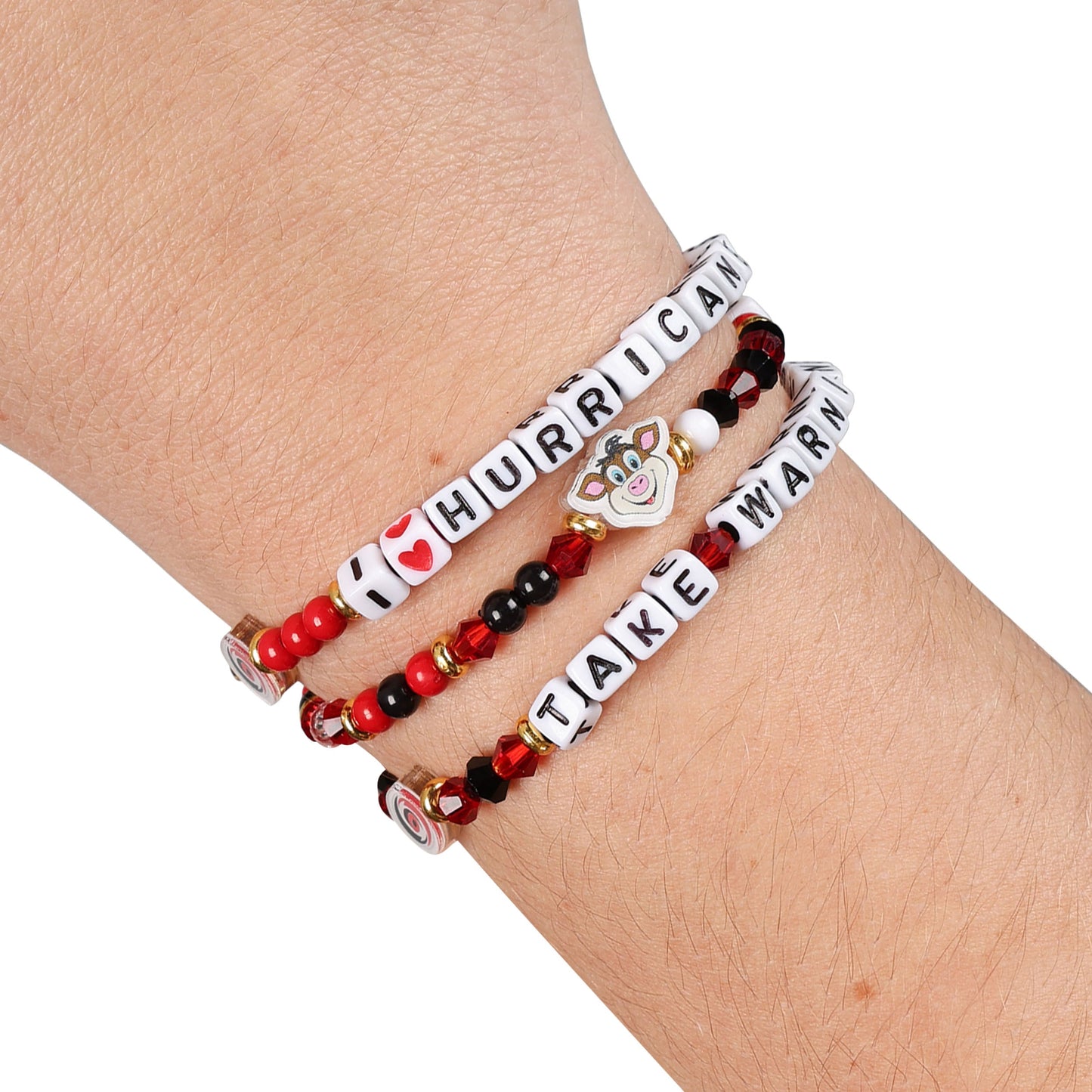 all 3 bracelets in set on wrist