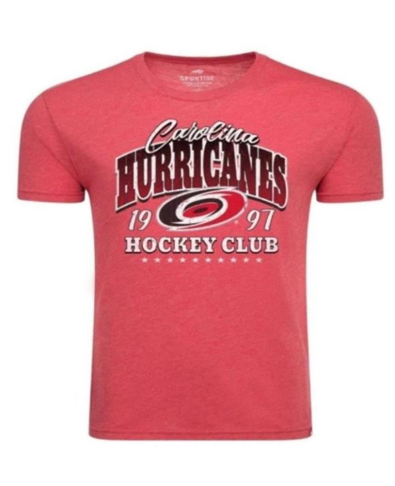 Front: Red tee with graphic on front that says Carolina Hurricanes Hockey Club 1997