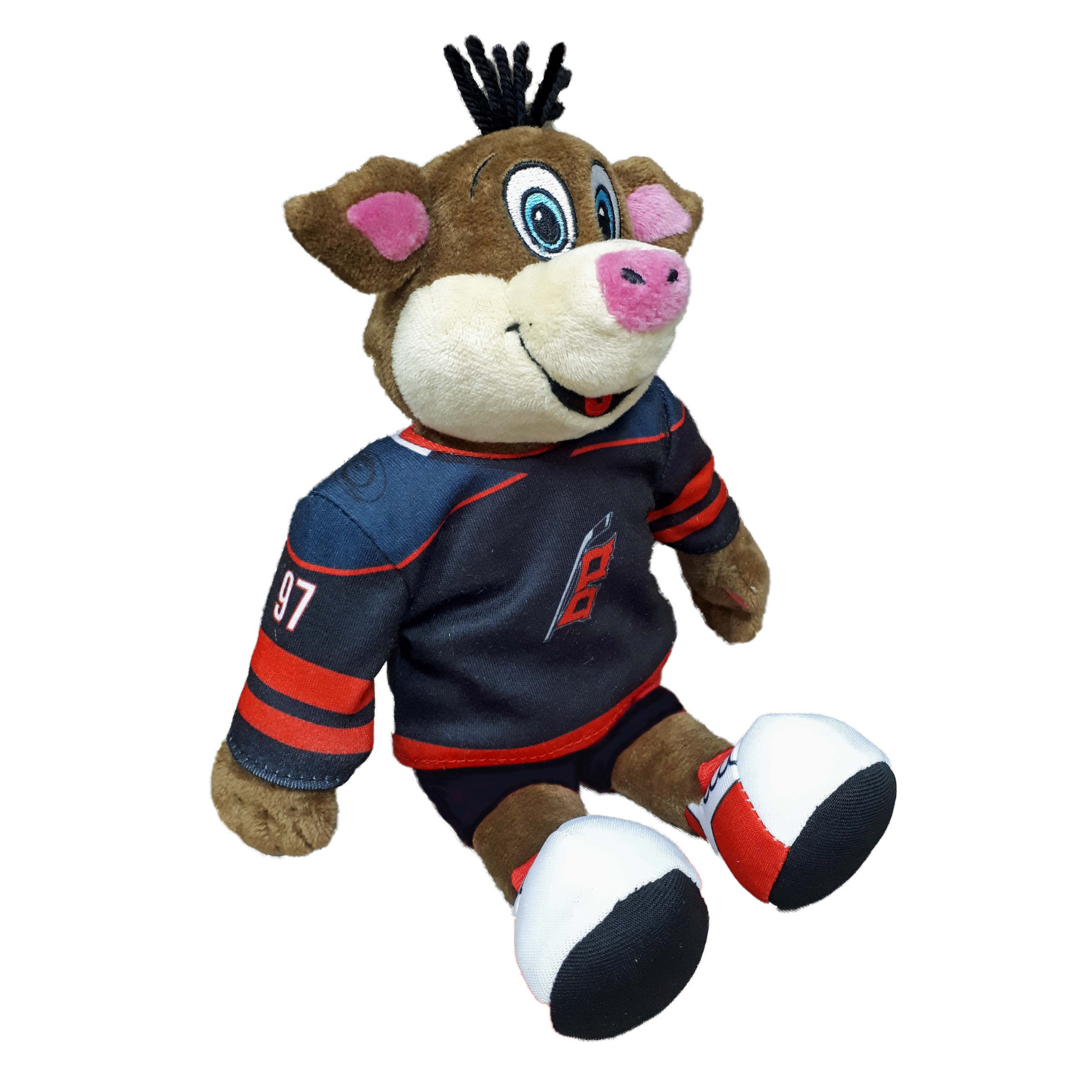 10" plush Stormy the Ice Hog wearing Hurricanes black jersey