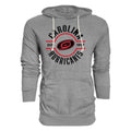 Gray hoodie, white strings, "CAROLINA HURRICANES" in black arched around Tonal logo, "EST. 1997"