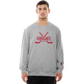 Front: Grey crewneck, "Hurricanes Est. 1997" in red with red crossed hockey sticks on front
